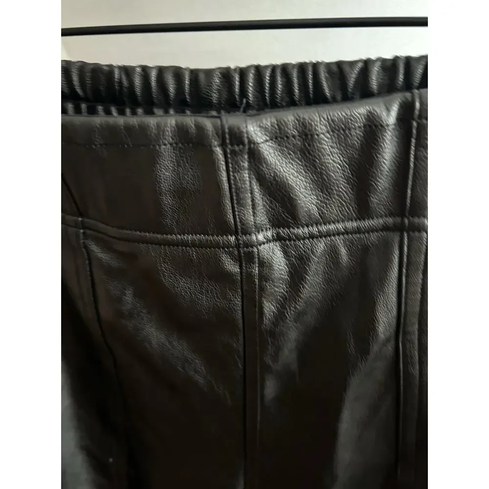 Spanx Leather Jogger Pull On Black Women’s Pants Size M